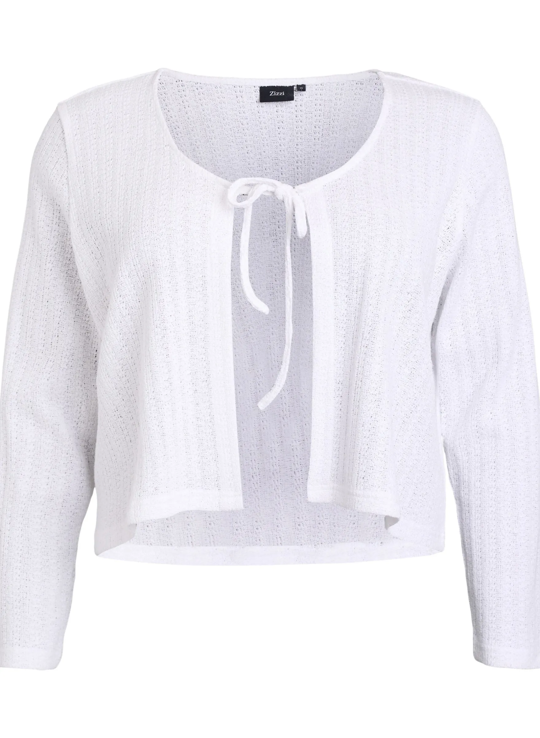 Strickjacke aus Jersey mit Struktur und Bindedetail vorne
