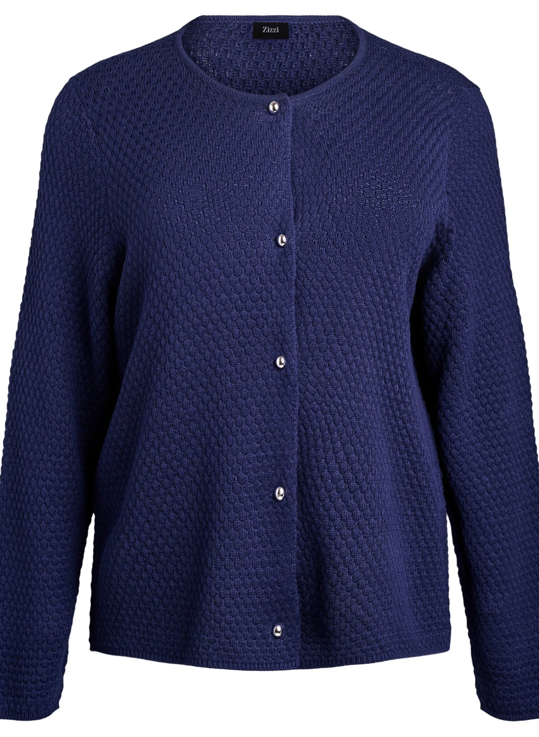 Strickjacke aus Strukturstrick mit kugelförmigen Knöpfen