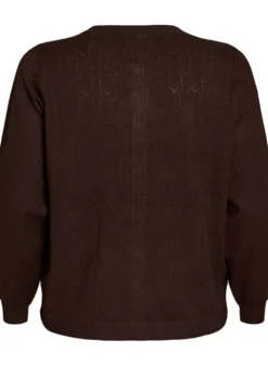 Strickjacke mit Herz-Lochstickerei