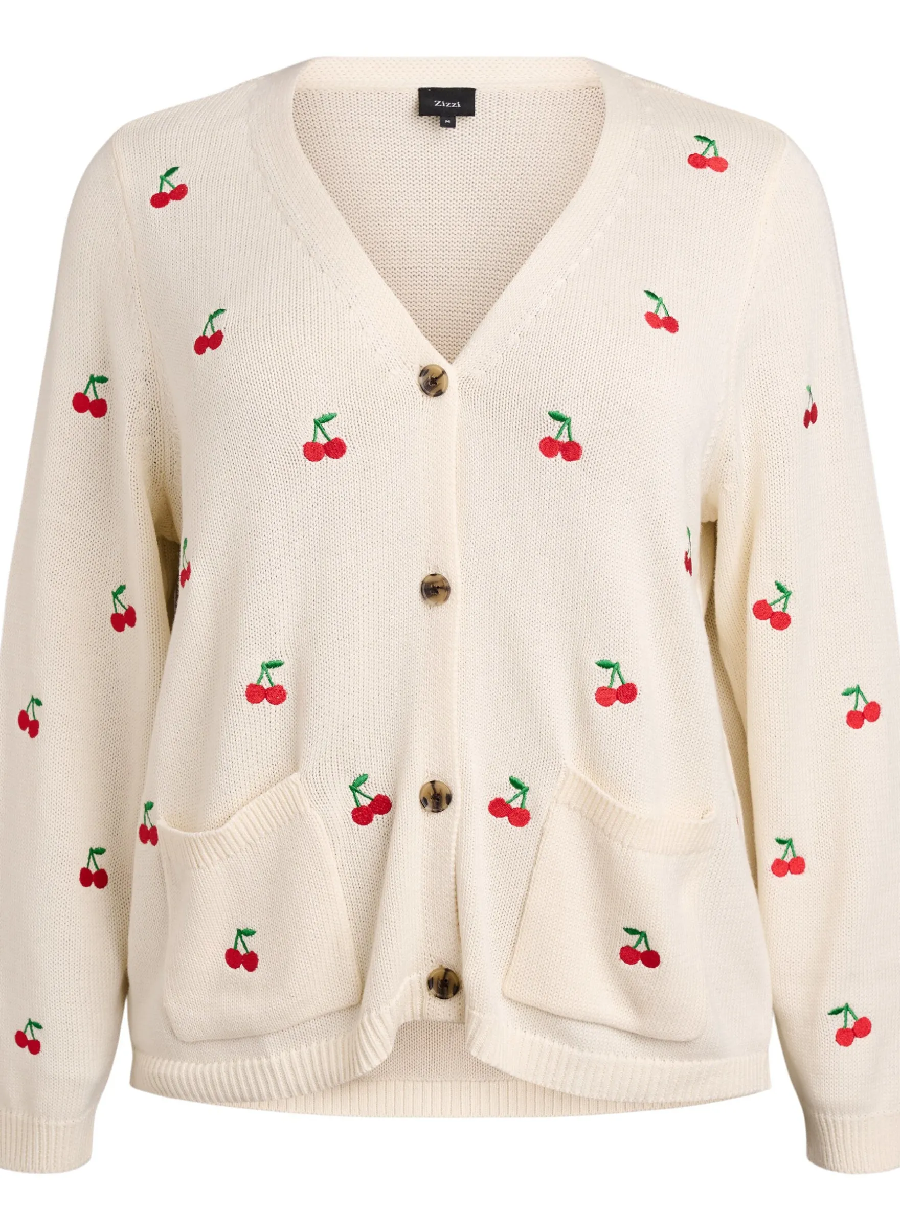 Strickjacke mit Kirschstickerei