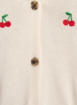 Strickjacke mit Kirschstickerei