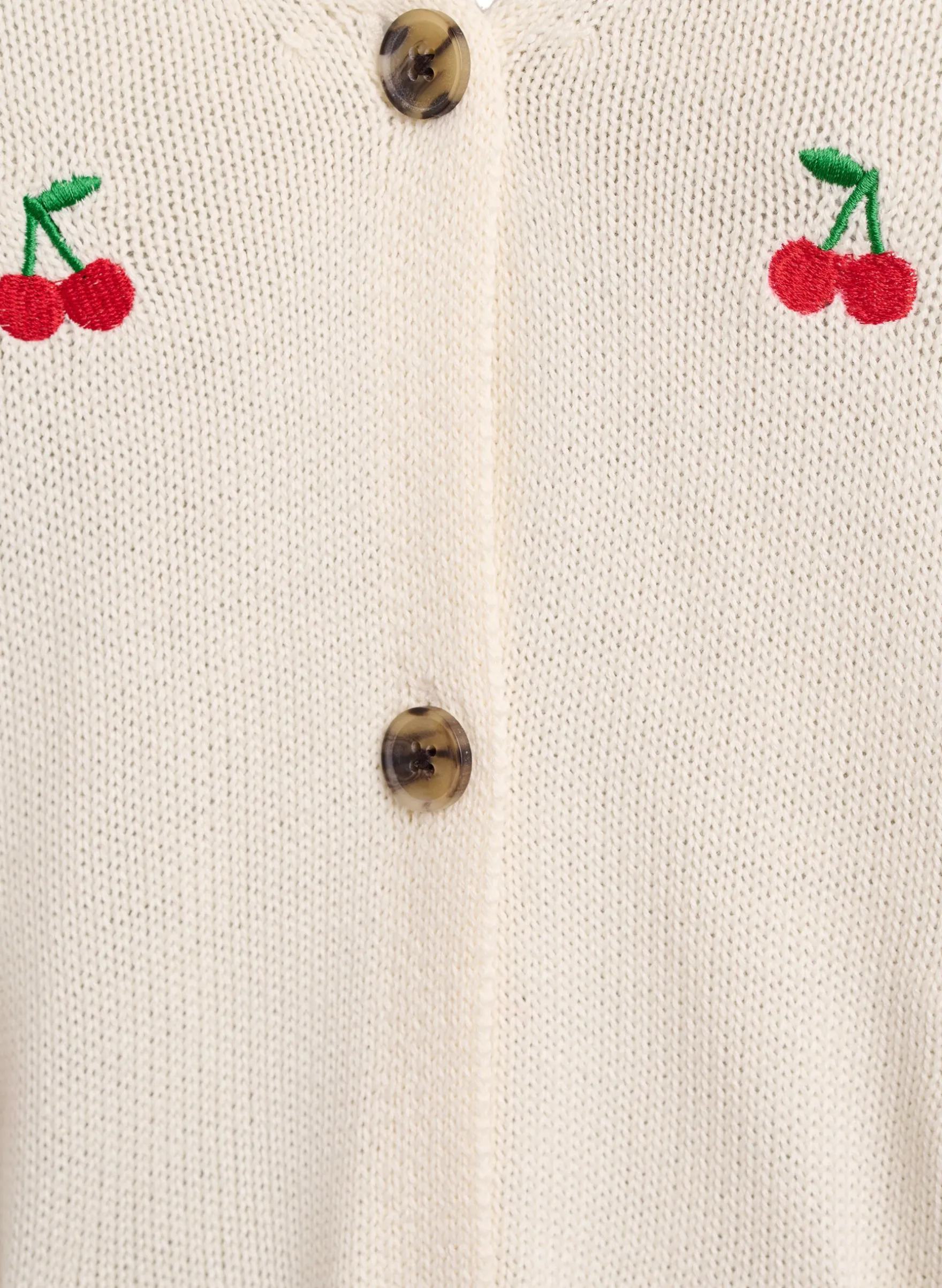 Strickjacke mit Kirschstickerei