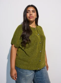 Strickjacke mit kurzen Ärmeln