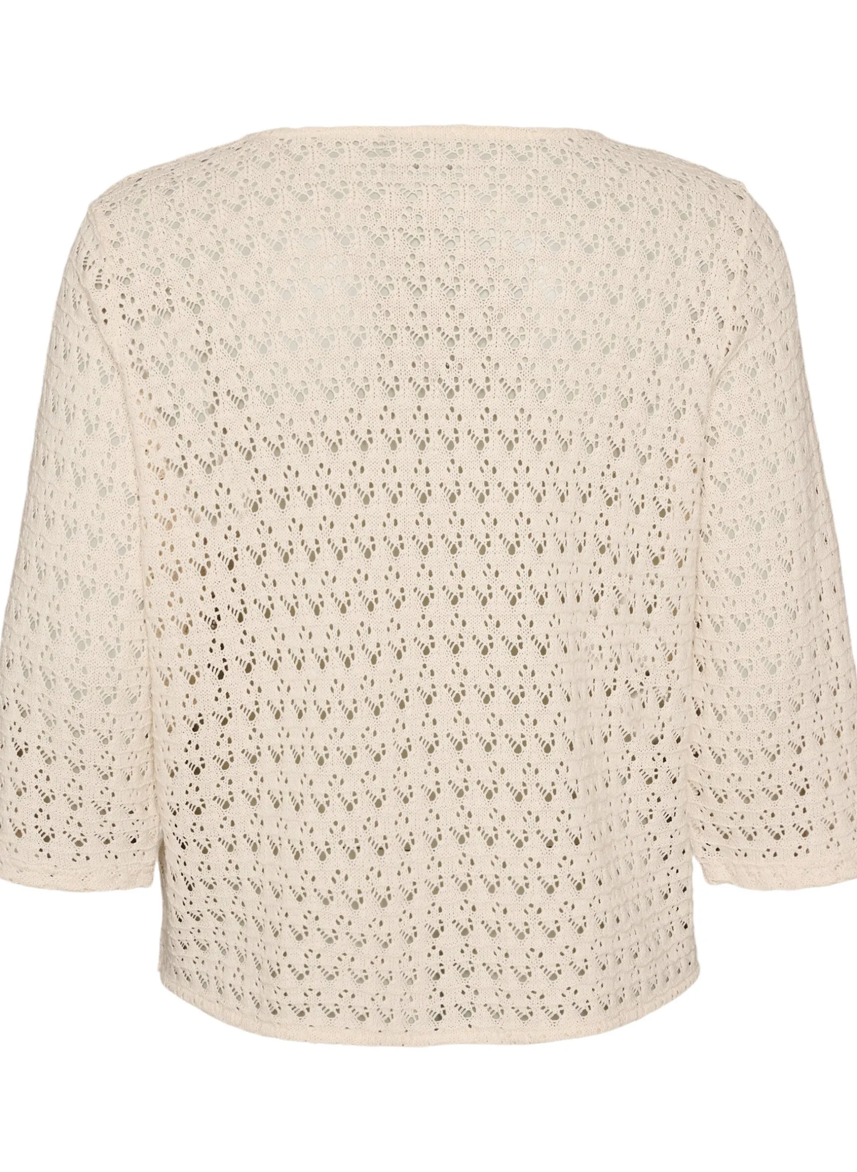 Strickjacke mit Lochstickerei und V-Ausschnitt