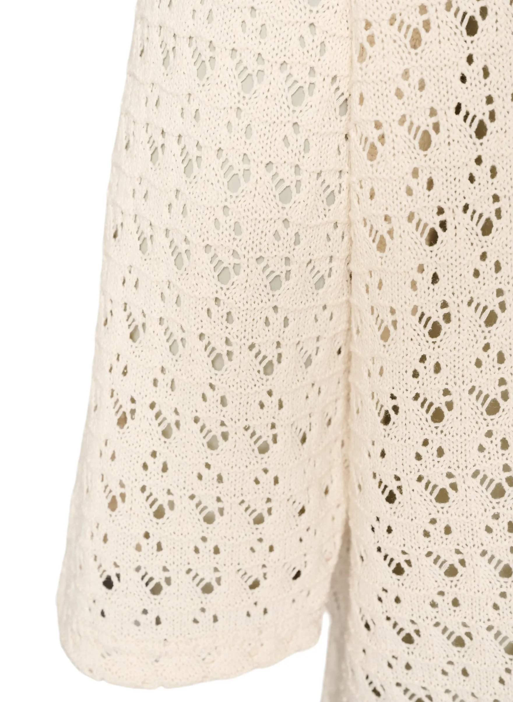 Strickjacke mit Lochstickerei und V-Ausschnitt