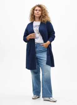 Strickjacke mit Rippenstrick und Taschen