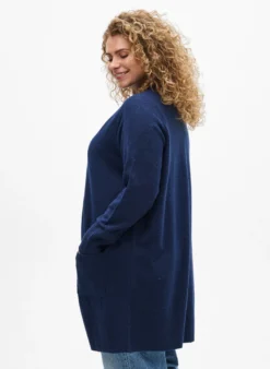 Strickjacke mit Rippenstrick und Taschen