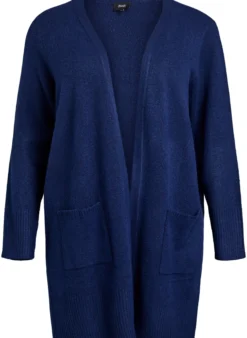 Strickjacke mit Rippenstrick und Taschen