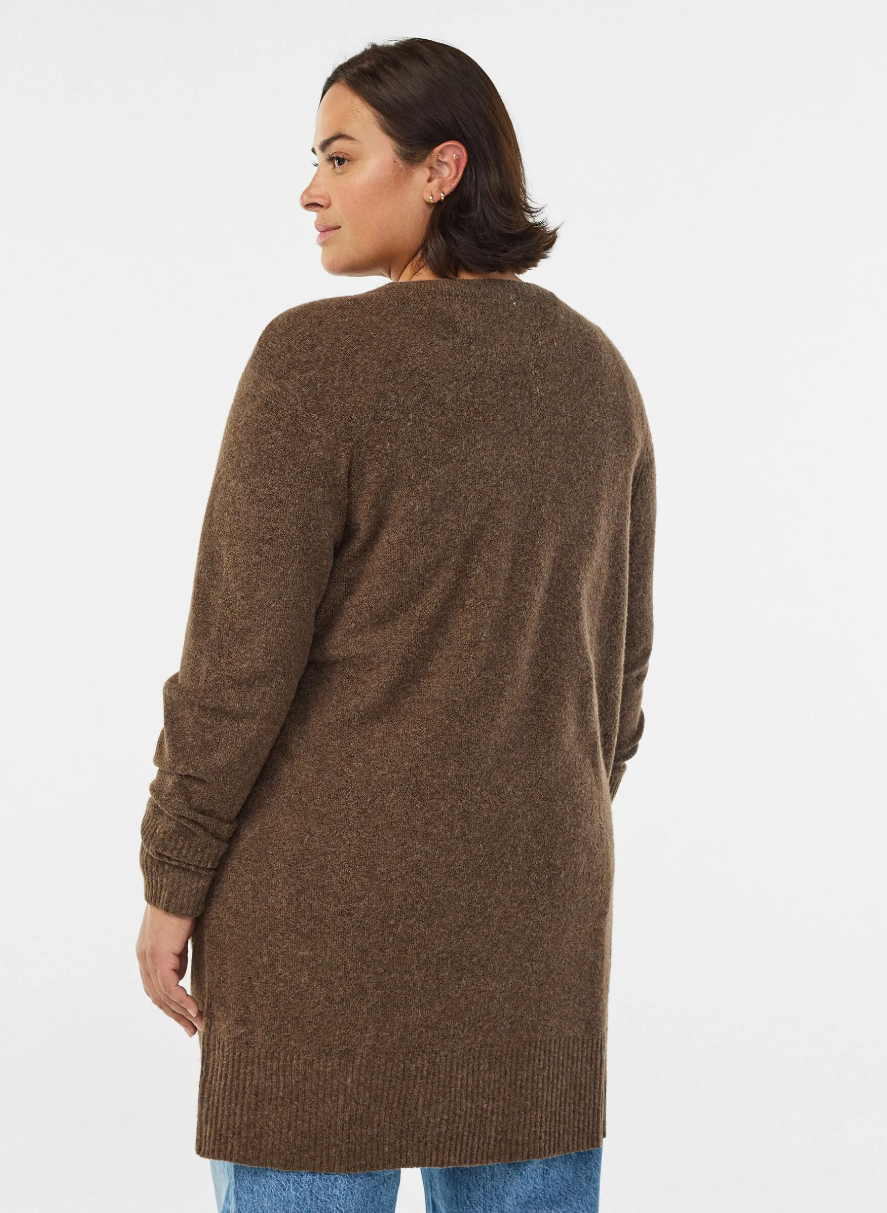 Strickjacke mit Rippenstrick und Taschen