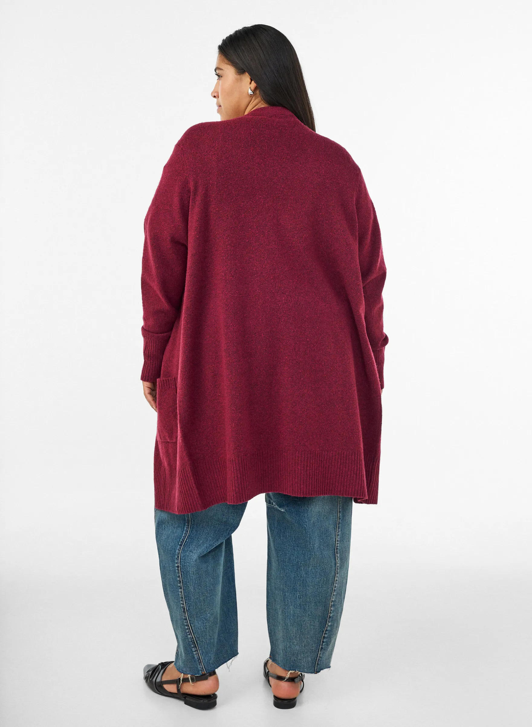 Strickjacke mit Rippenstrick und Taschen