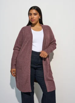 Strickjacke mit Rippenstrick und Taschen