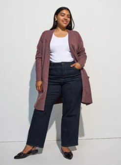 Strickjacke mit Rippenstrick und Taschen