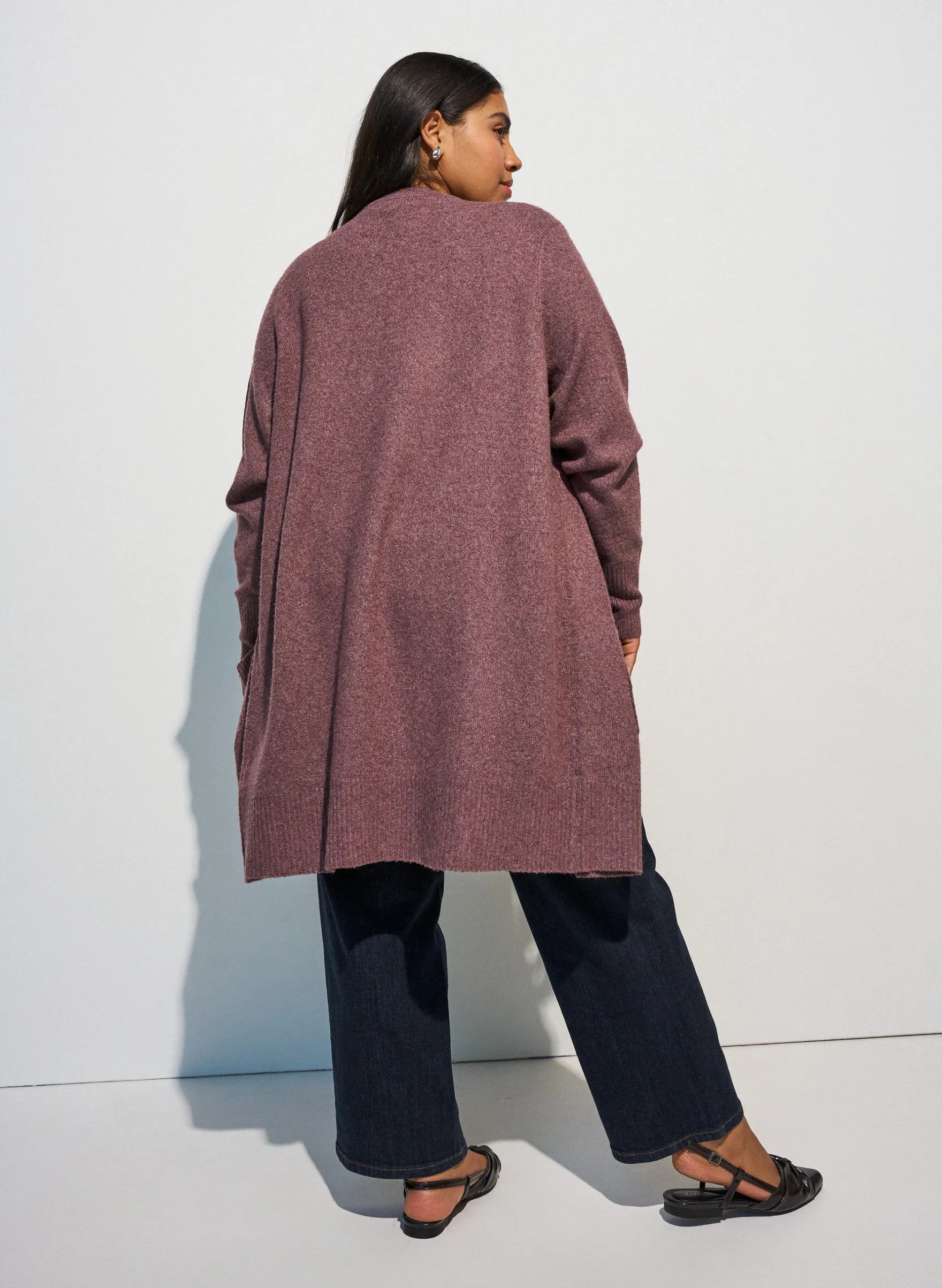 Strickjacke mit Rippenstrick und Taschen