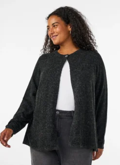 Strickjacke mit Rundhalsausschnitt und Knopfverschluss