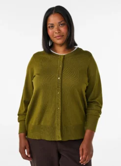 Strickjacke mit Rundhalsausschnitt und Knöpfen