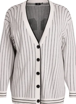 Strickjacke mit Streifen und Motiv auf dem Rücken
