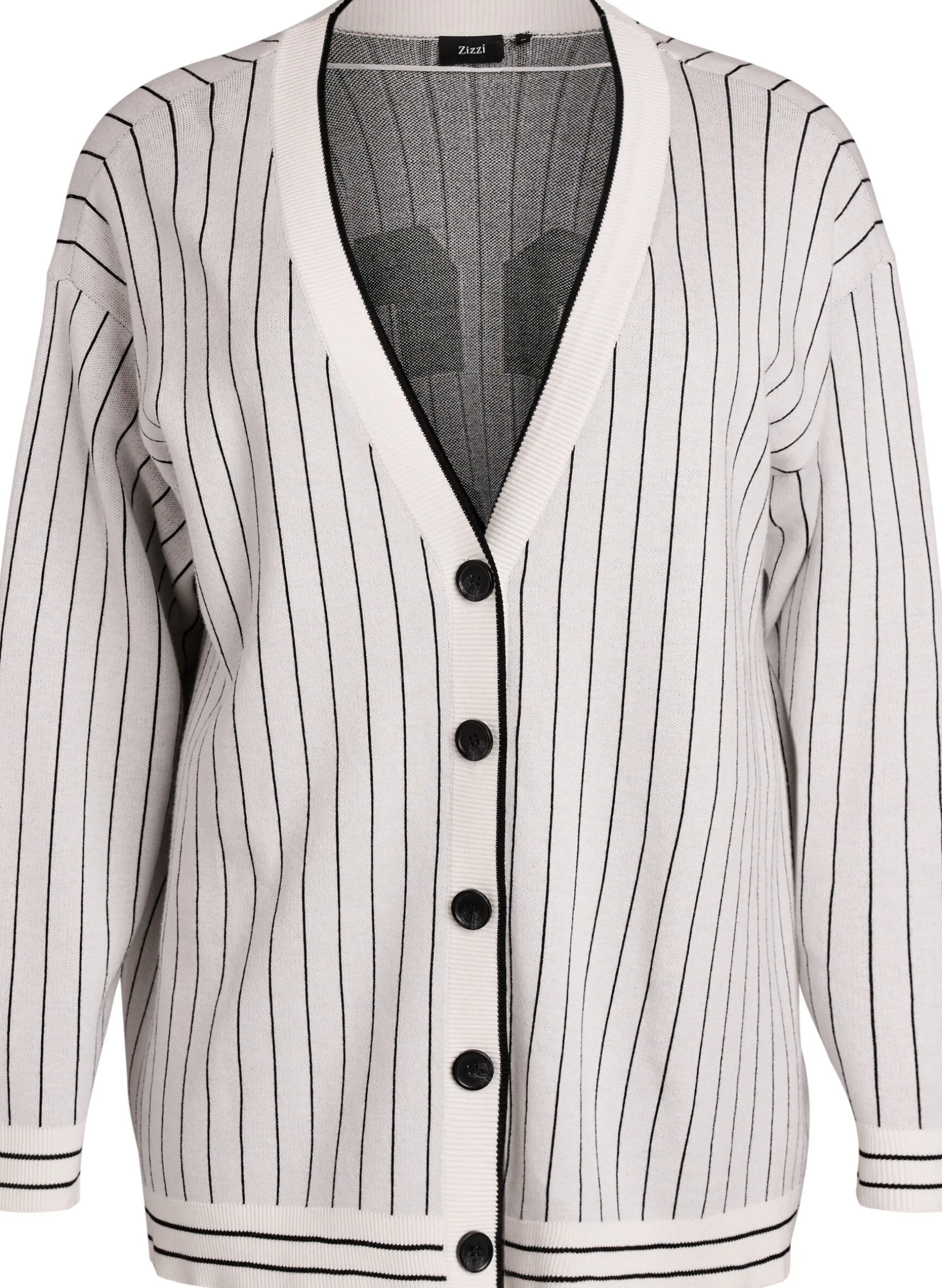 Strickjacke mit Streifen und Motiv auf dem Rücken
