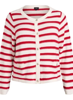 Strickjacke mit Strukturstrick und dekorativen Knöpfen