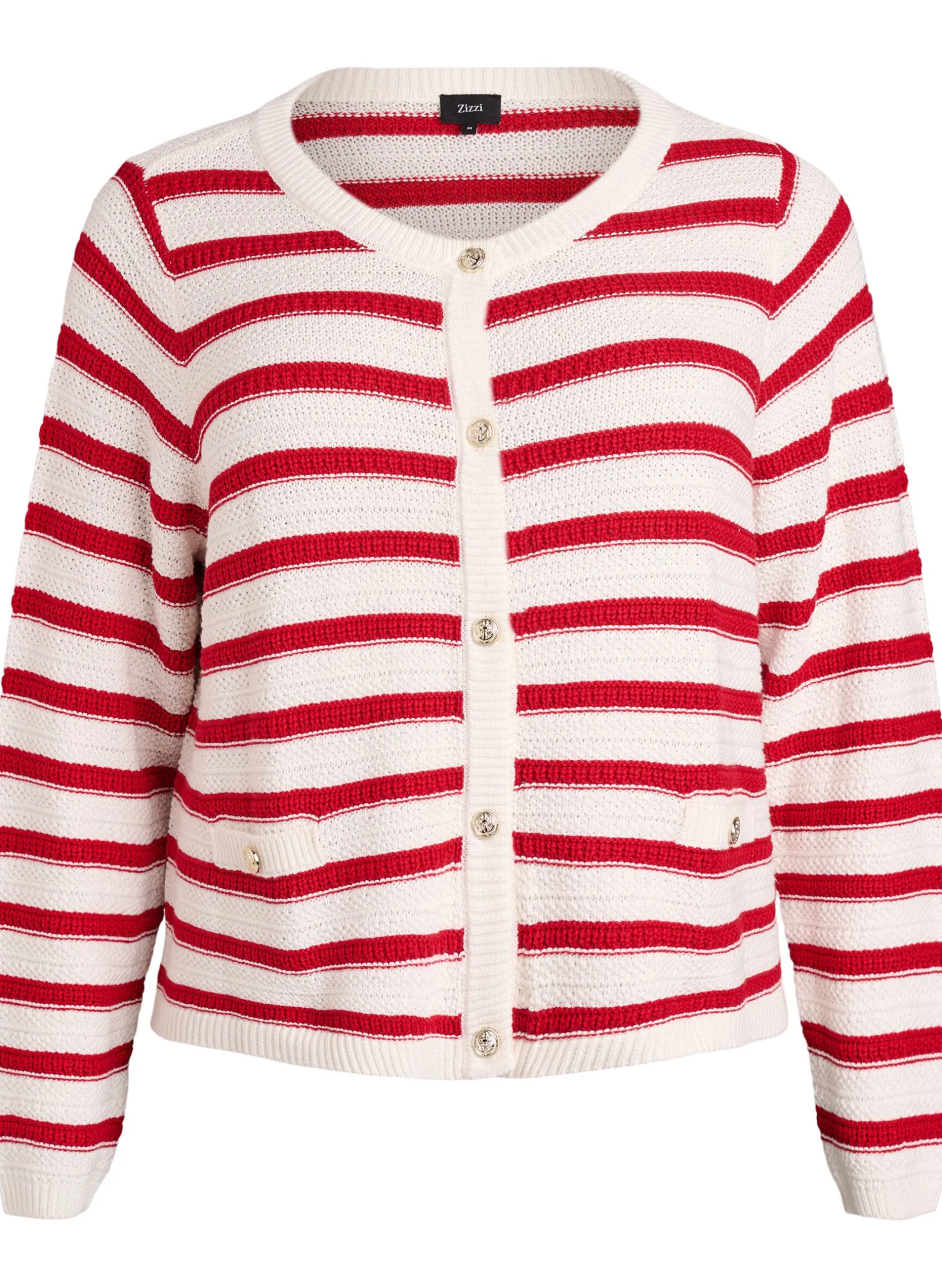 Strickjacke mit Strukturstrick und dekorativen Knöpfen