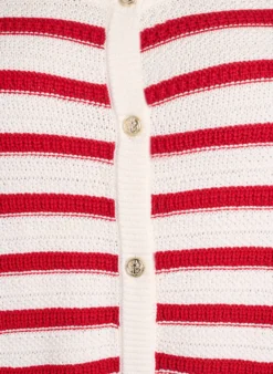 Strickjacke mit Strukturstrick und dekorativen Knöpfen