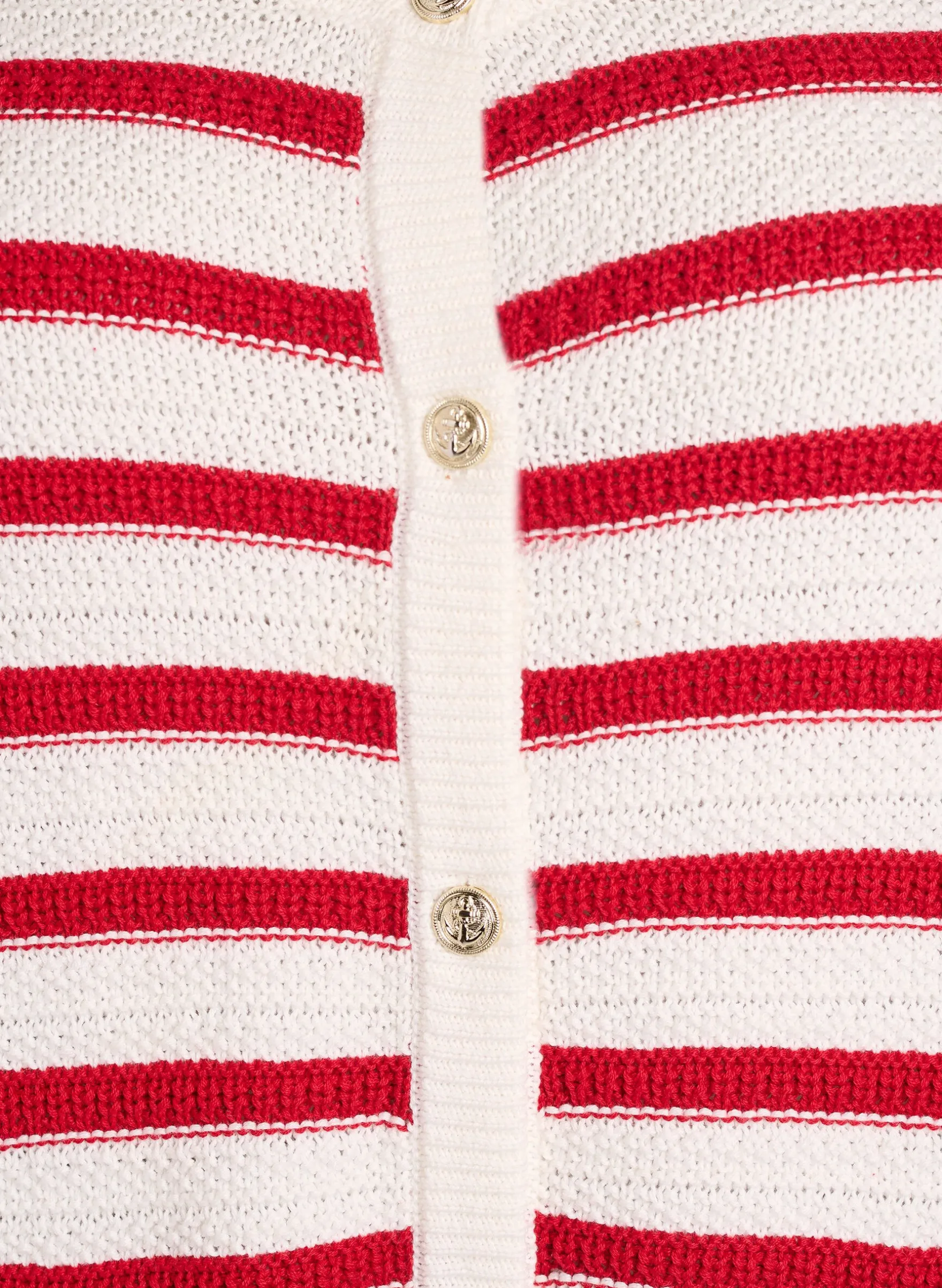 Strickjacke mit Strukturstrick und dekorativen Knöpfen