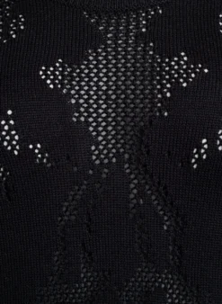 Strickkleid mit Ajourmuster und 3/4-Ärmeln