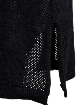 Strickkleid mit Ajourmuster und 3/4-Ärmeln