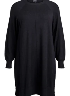 Strickkleid mit Raglanärmeln und Mittelnaht
