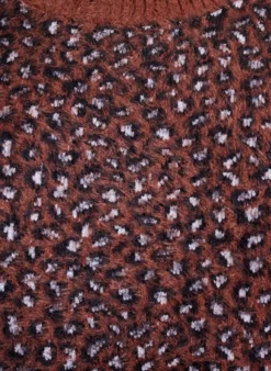 Strickpullover mit Animalprint und flauschigem Finish