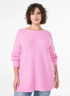 Strickpullover mit Diagonalmuster und Raglanärmeln