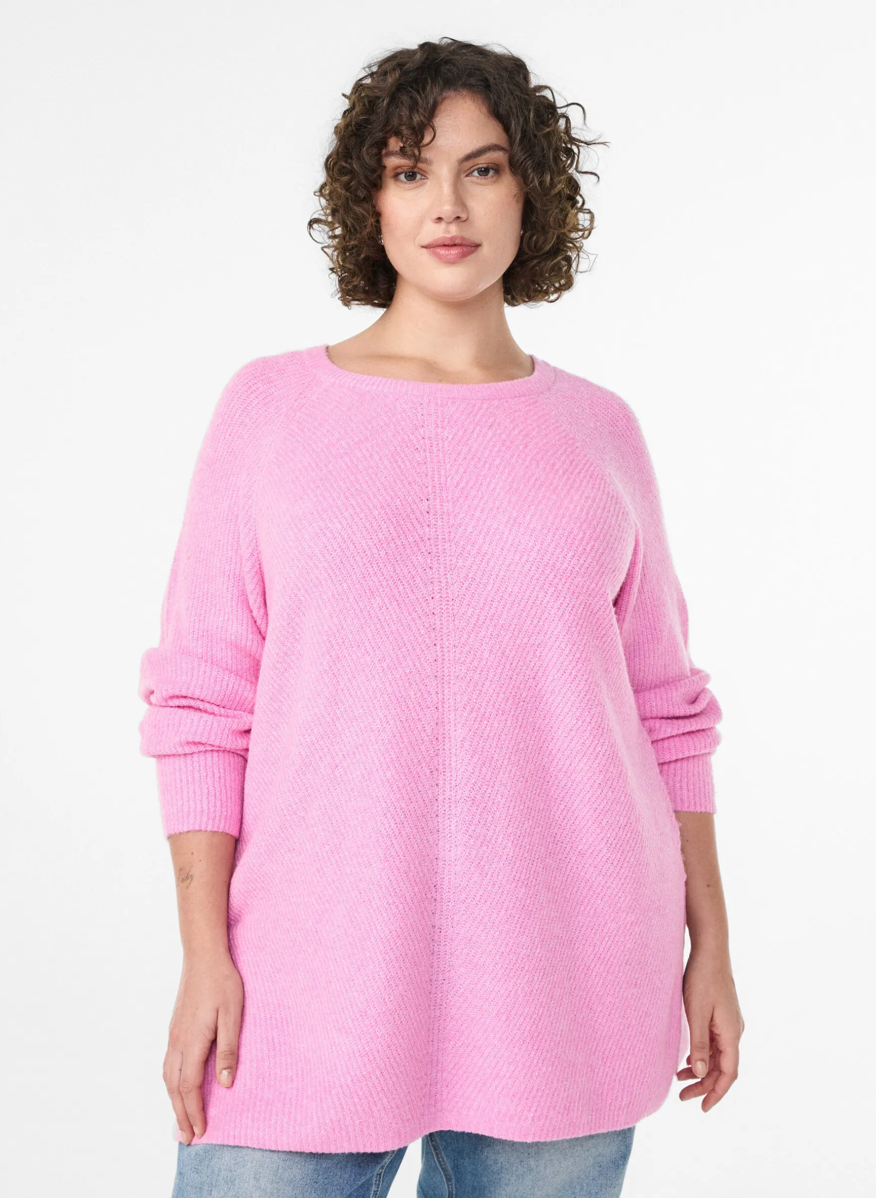 Strickpullover mit Diagonalmuster und Raglanärmeln