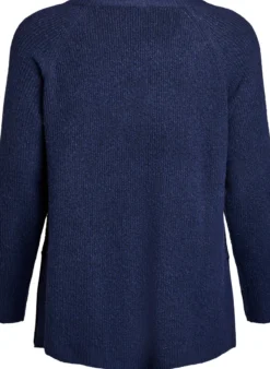 Strickpullover mit diagonalem Muster und Raglanärmeln