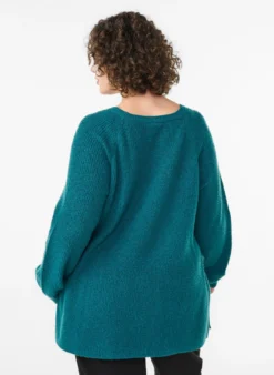 Strickpullover mit diagonalem Muster und Raglanärmeln