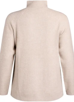 Strickpullover mit hohem Kragen und Harlekinmuster