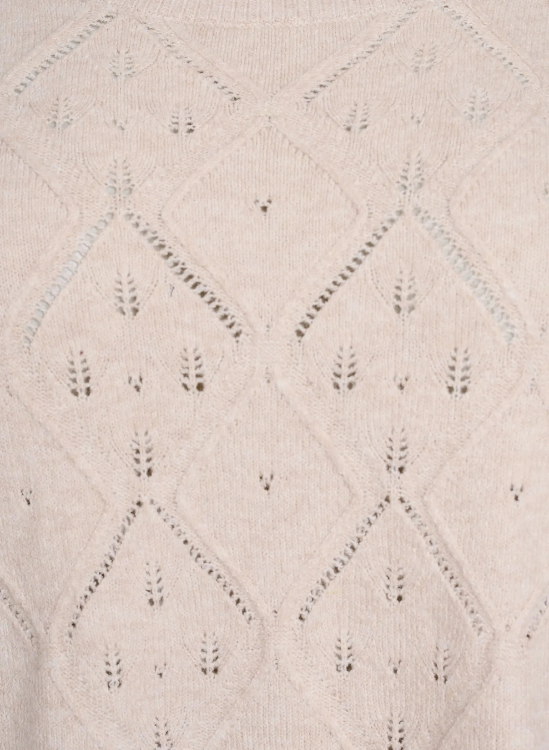 Stricktop mit Lochmuster und Ballonärmeln