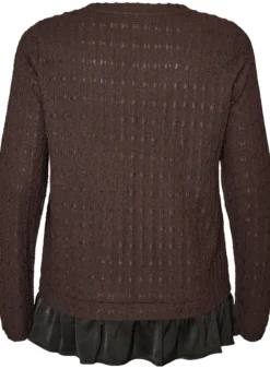 Strukturierte Bluse mit Rüschensaum