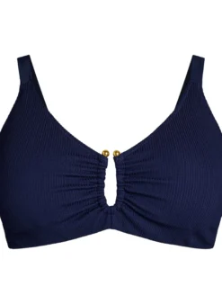 Strukturiertes Bikini Top mit Golddetail