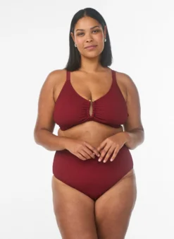 Strukturiertes Bikini Top mit Golddetail