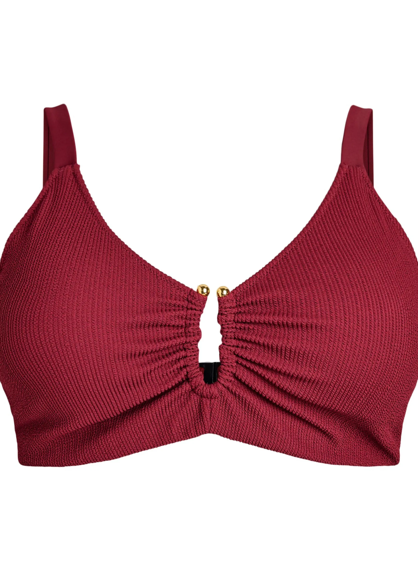 Strukturiertes Bikini Top mit Golddetail