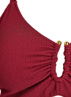 Strukturiertes Bikini Top mit Golddetail
