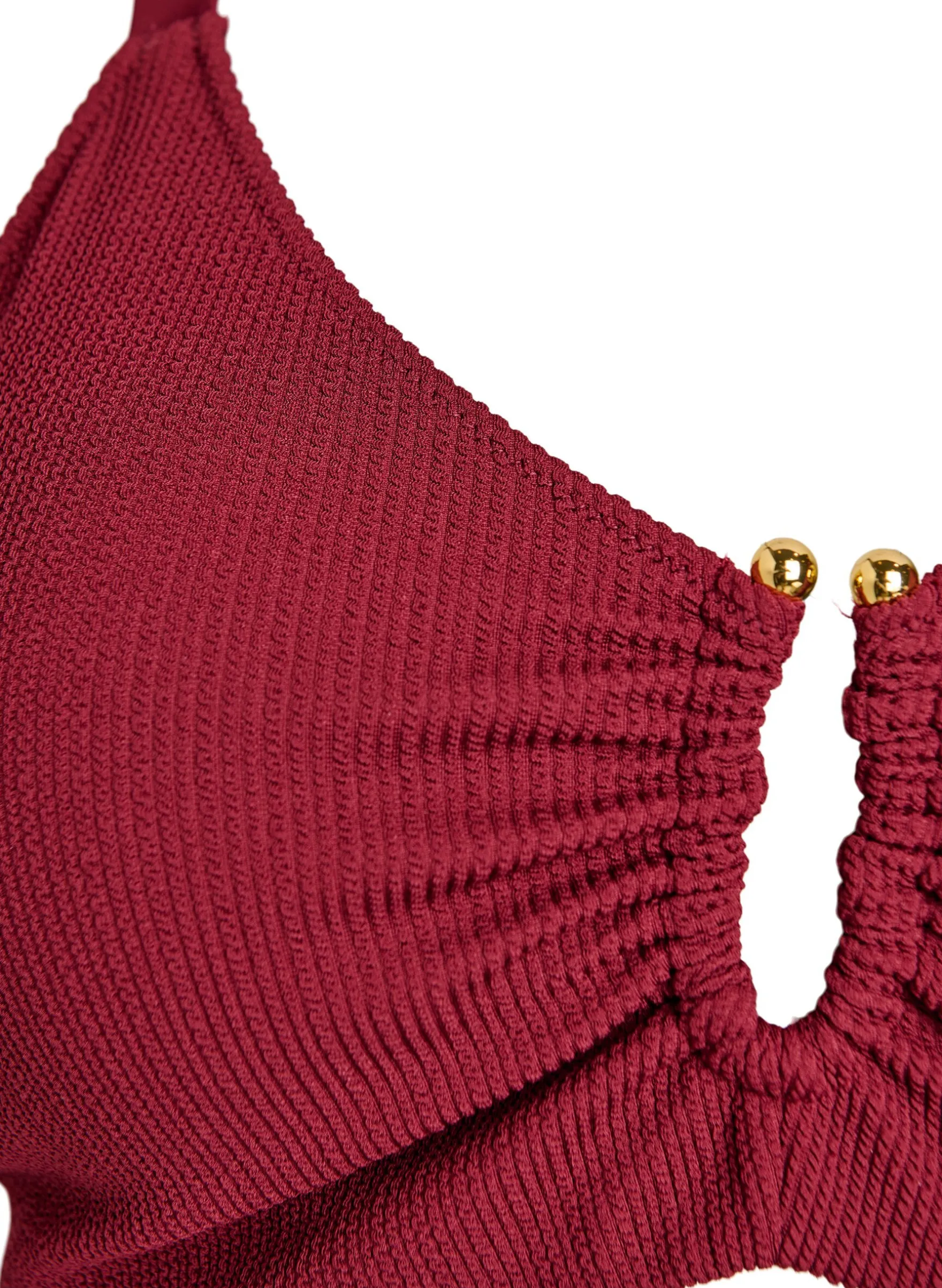 Strukturiertes Bikini Top mit Golddetail