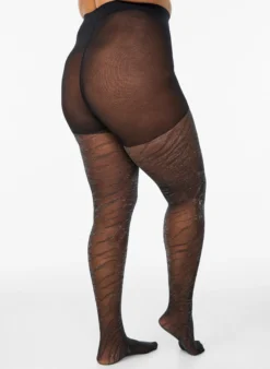 Strumpfhose mit Glitzer-Zebramuster und 30 Denier