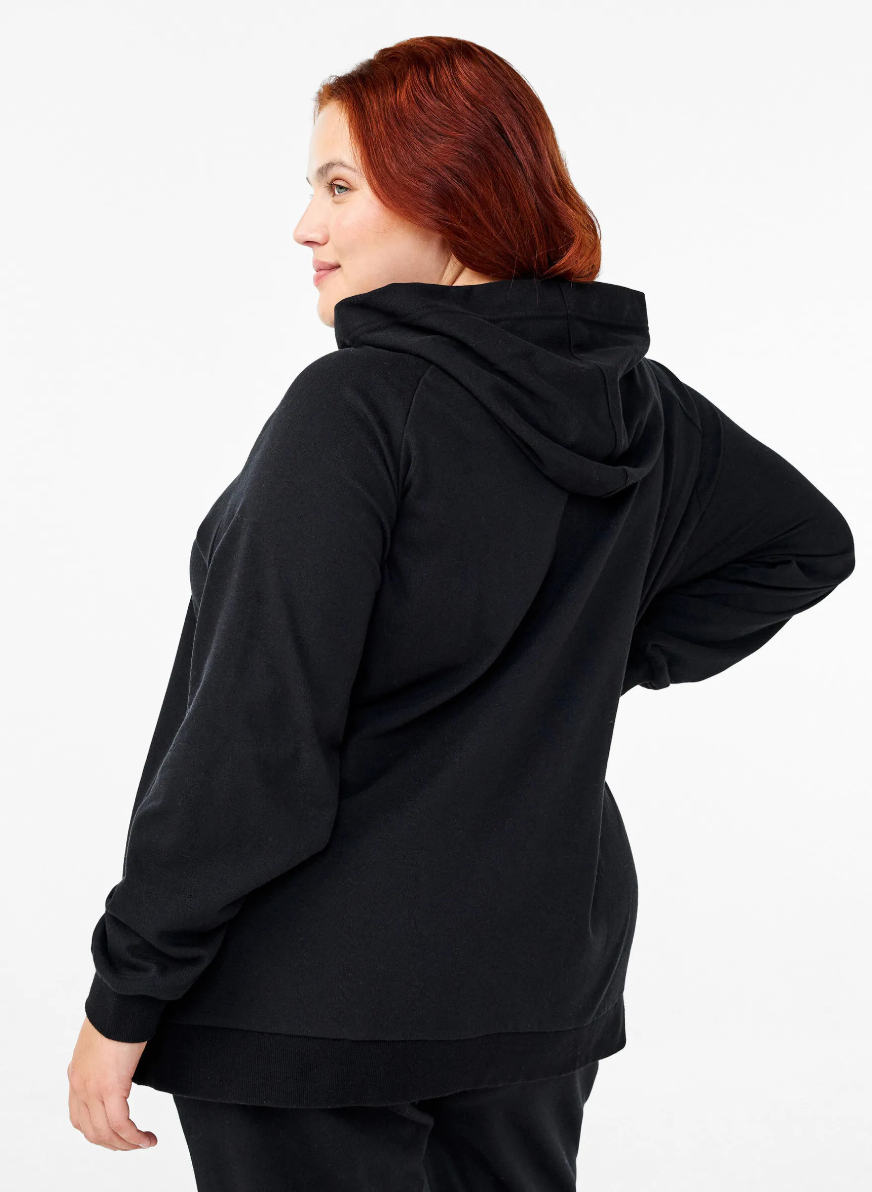 Sweat-Cardigan mit Kapuze und Taschen