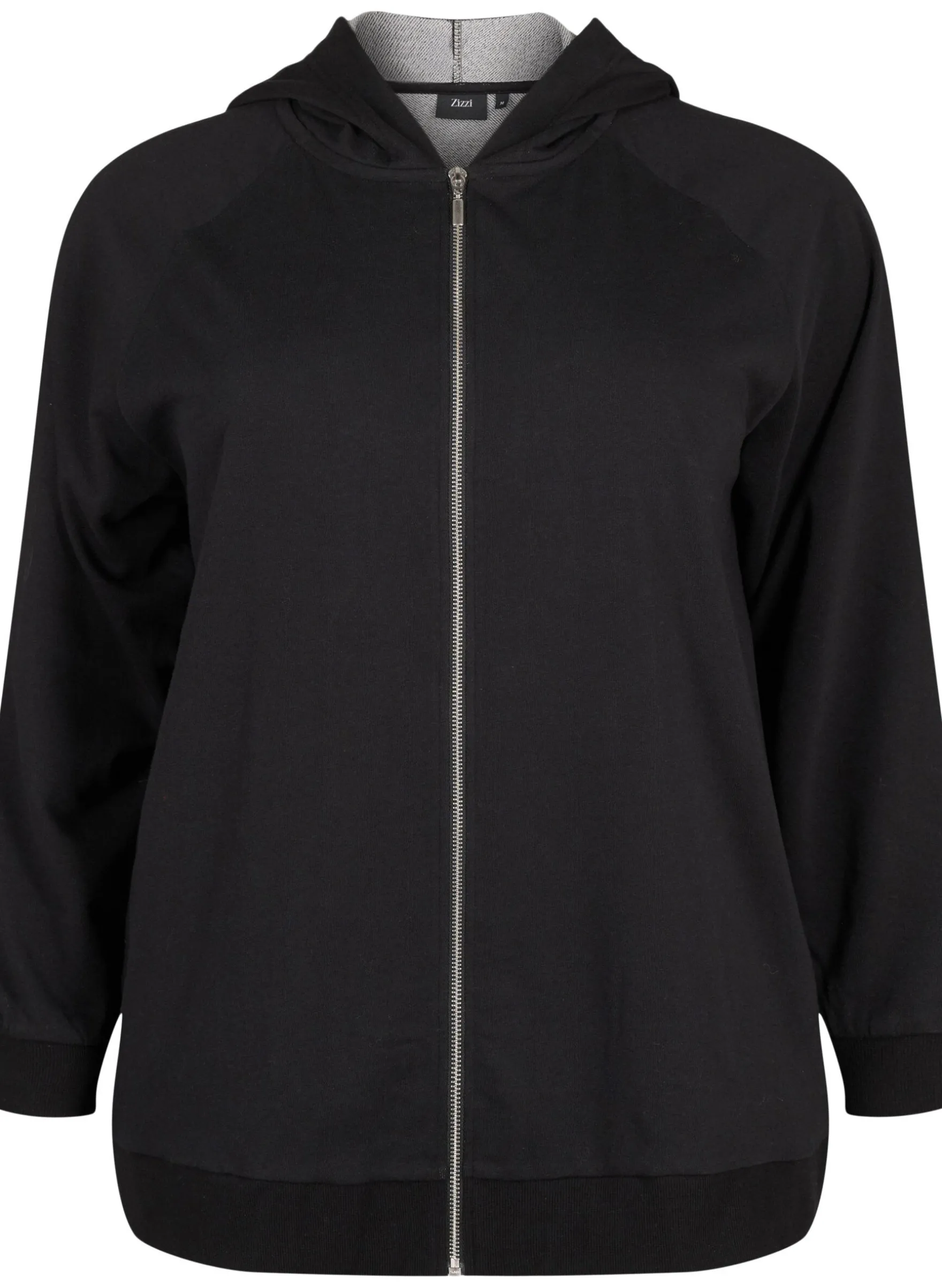 Sweat-Cardigan mit Kapuze und Taschen