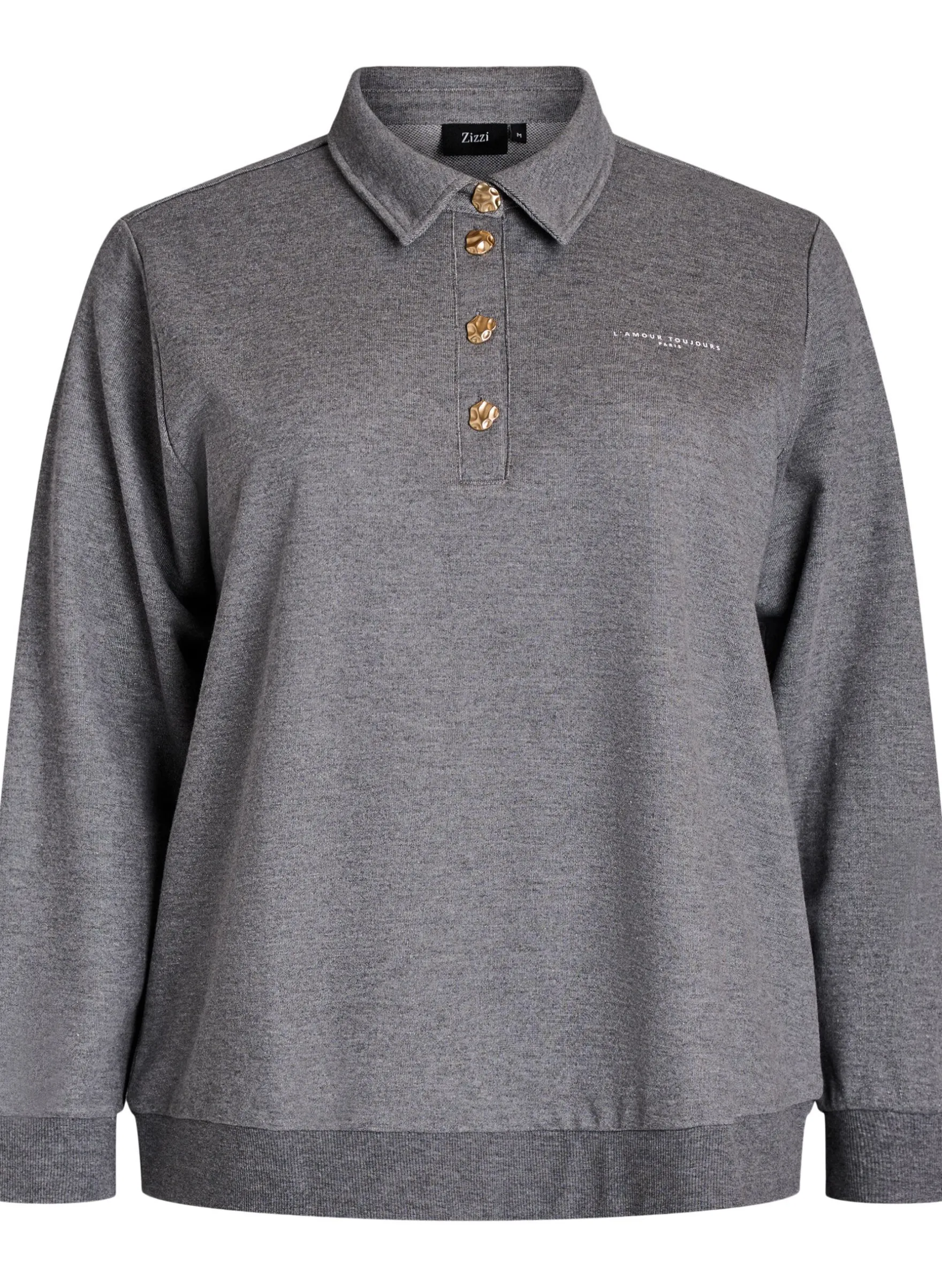 Sweat-Polohemd mit Zierknöpfen
