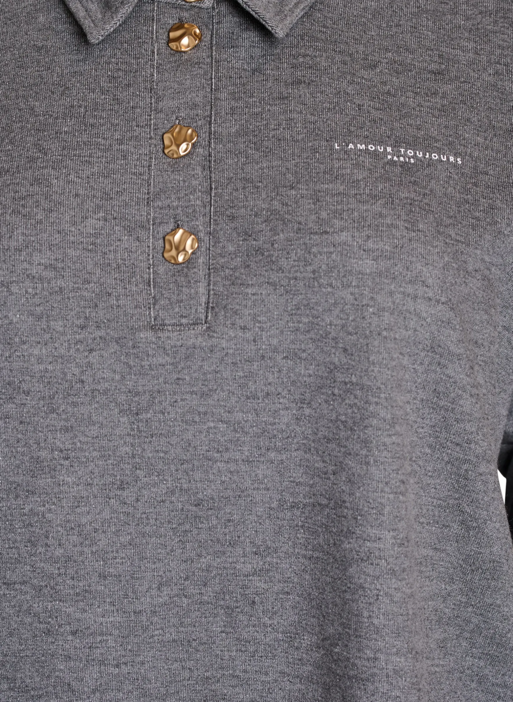 Sweat-Polohemd mit Zierknöpfen