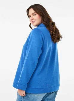 Sweatshirt mit hohem Kragen und Reißverschluss