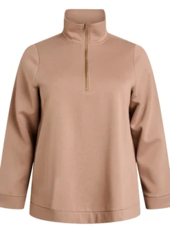 Sweatshirt mit hohem Kragen und Reißverschluss