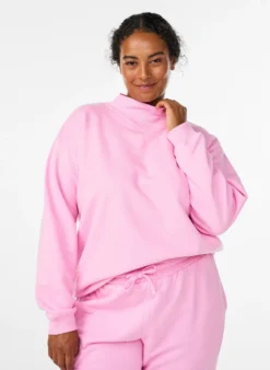 Sweatshirt mit hohem Kragen und langen Ärmeln