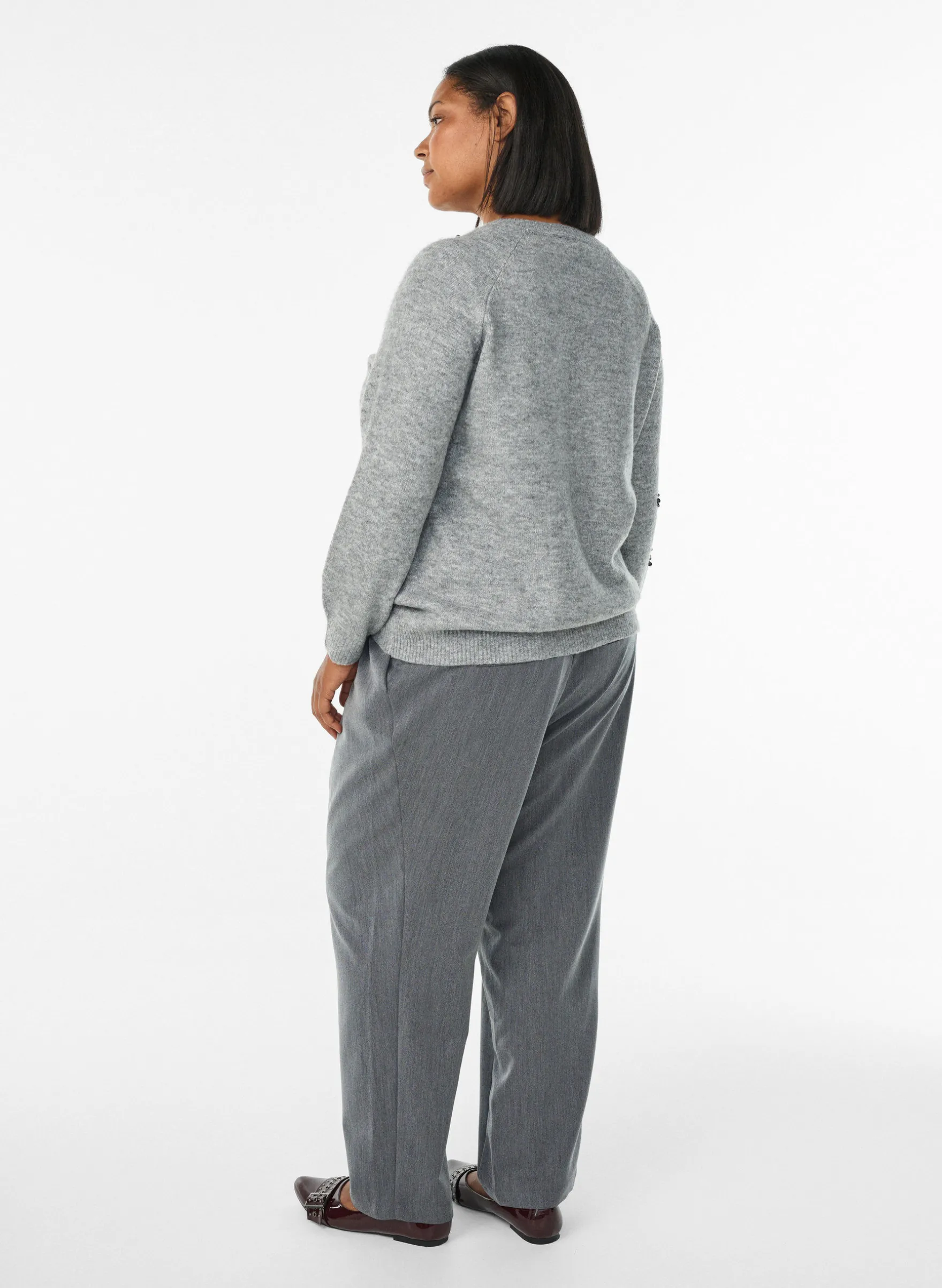 Taillierte Hose mit hoher Taille und geraden Beinen